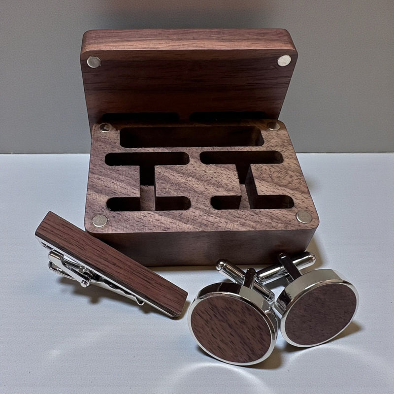 Wooden Cufflinks | Premium Gift Set