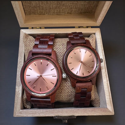 Arden couples wooden watch detail - handcrafted natural wood finish