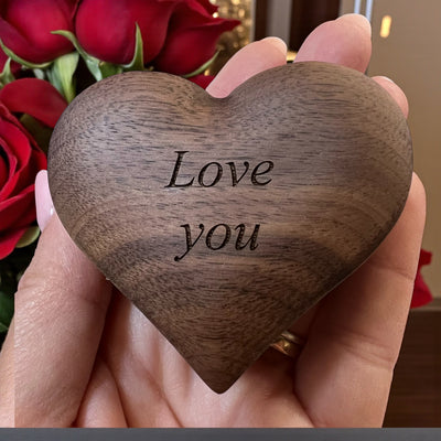Small Personalized Heart Ring Box | Engraved Wooden Keepsake