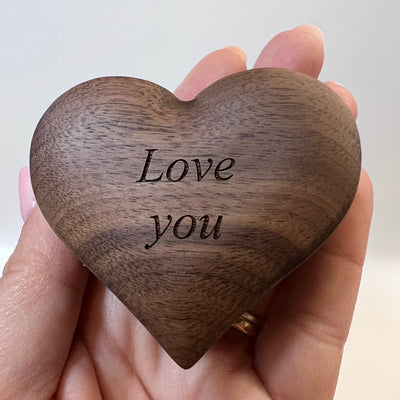 Small Personalized Heart Ring Box | Engraved Wooden Keepsake