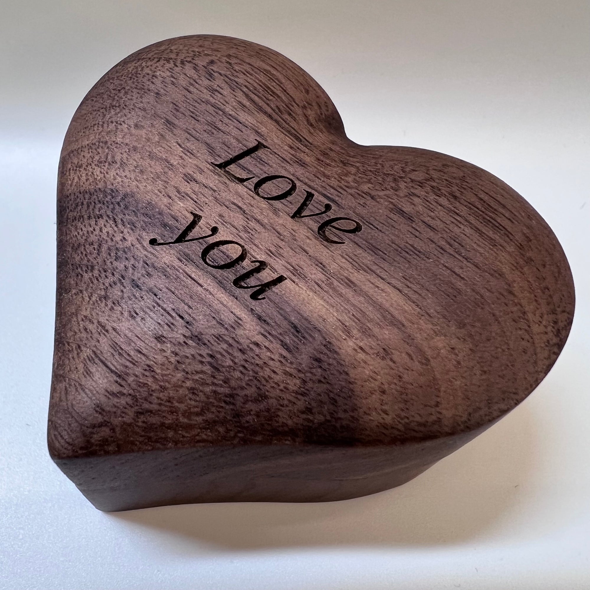 Small Personalized Heart Ring Box | Engraved Wooden Keepsake