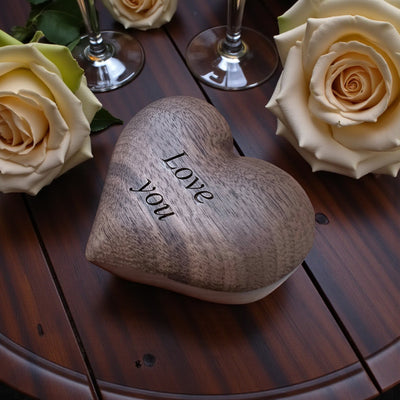 Small Personalized Heart Ring Box | Engraved Wooden Keepsake