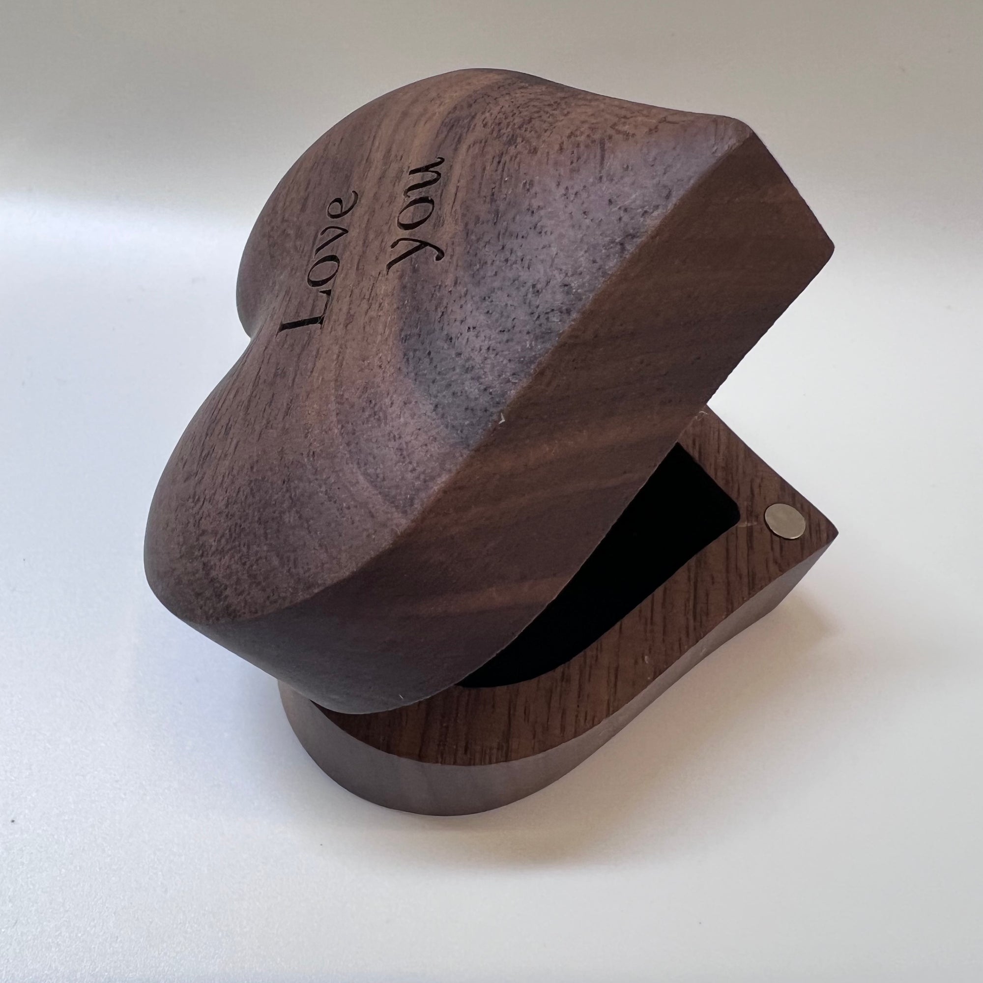 Small Personalized Heart Ring Box | Engraved Wooden Keepsake