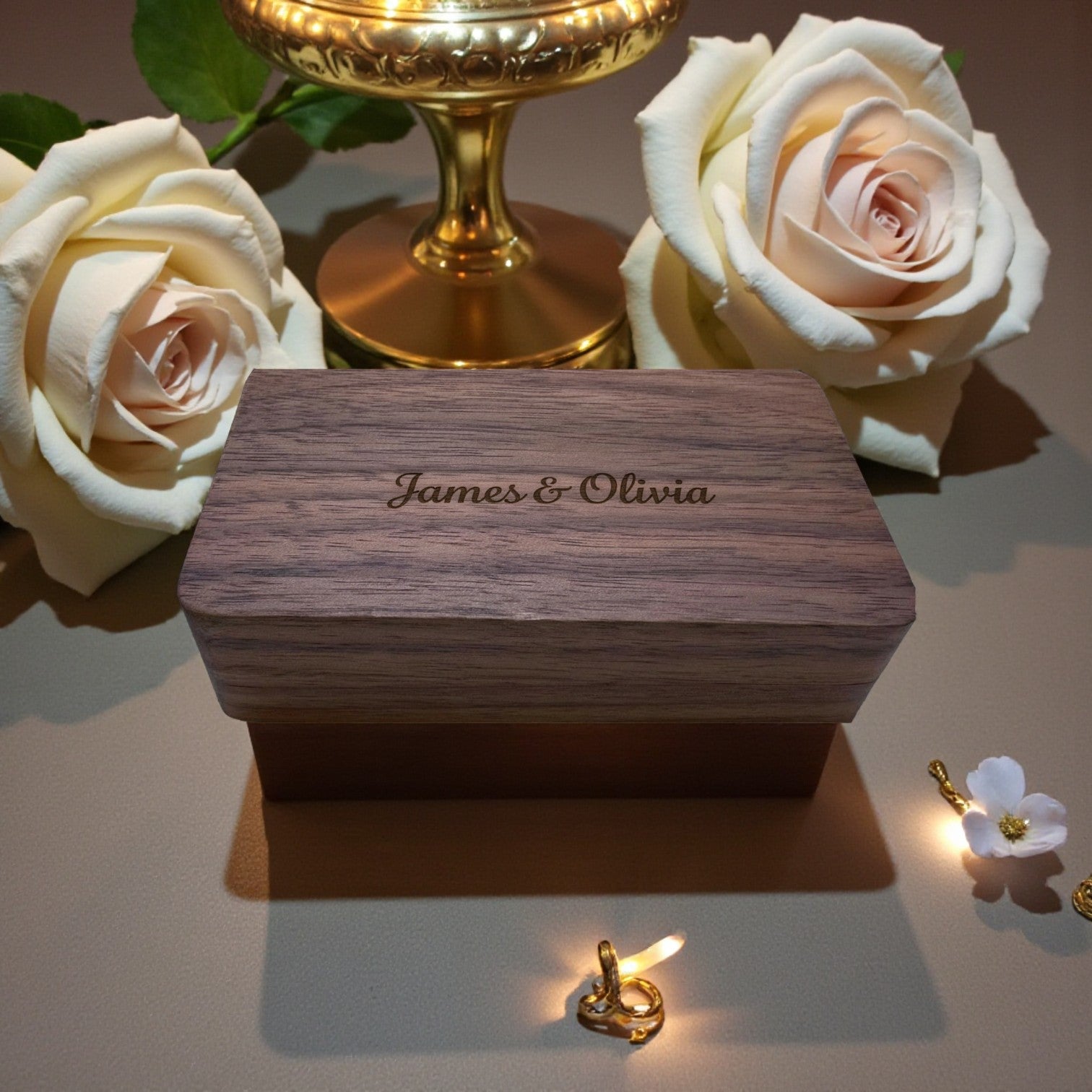 Double Ring Box | Personalized Wedding Ring Holder