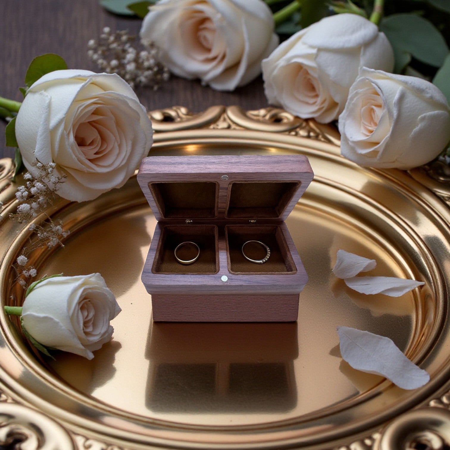 Double Ring Box | Personalized Wedding Ring Holder