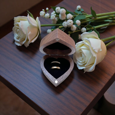 Personalized Heart Ring Box | Engraved Wooden Keepsake