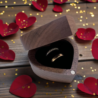 Personalized Heart Ring Box | Engraved Wooden Keepsake