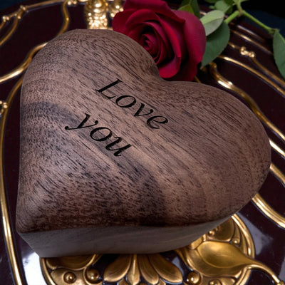 Small Personalized Heart Ring Box | Engraved Wooden Keepsake