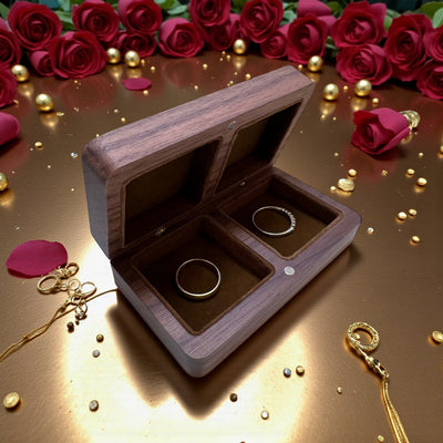Double Ring Box | Personalized Wedding Ring Holder