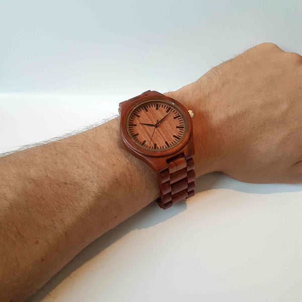 Kirabo Red Sandalwood Wooden Watch for Men Cheap Wooden