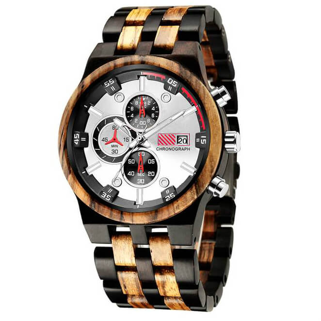 Mens wooden clearance watch waterproof