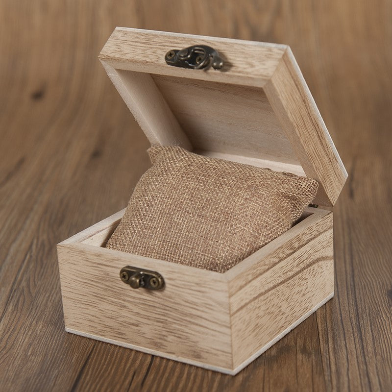 Bamboo Wooden Watch Box with hessian cushion - Tree Ticker