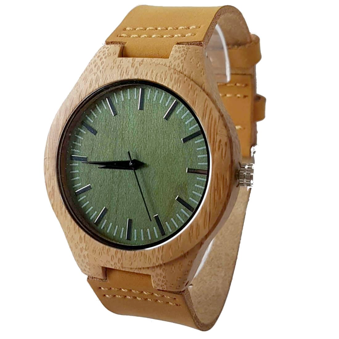 Engraved bamboo watch on sale