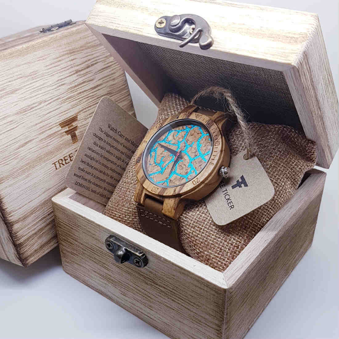 Core Lava Zebrawood Wooden Watch Tree Ticker
