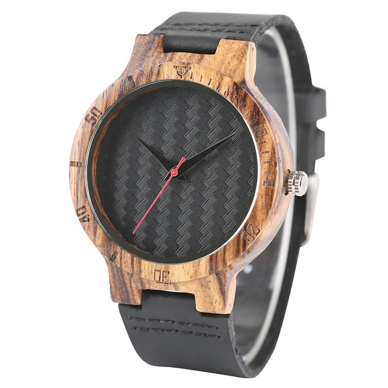 Wood watch best sale leather strap